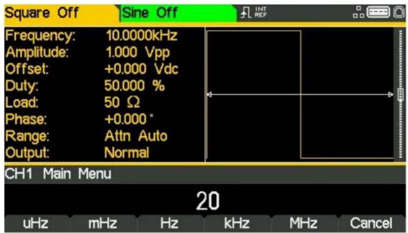 Aim TTi TGF4162 - Set the Frequency - 1