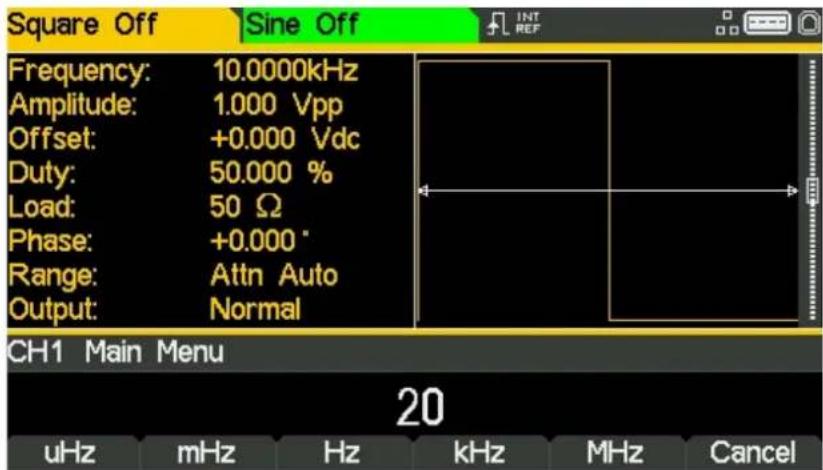 Aim TTi TGF4162 - Configurar la frecuencia - 1