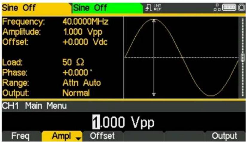 Aim TTi TGF4242 - Régler l'amplitude - 1