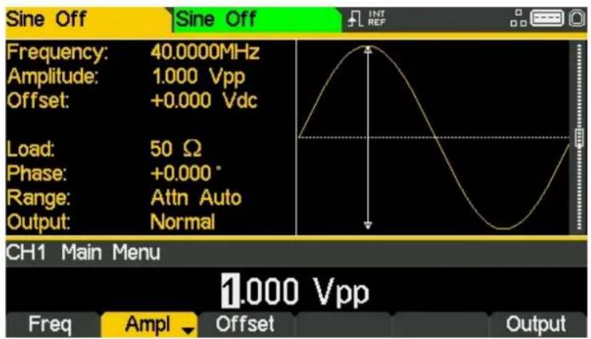 Aim TTi TGF4242 - Amplitude festlegen - 1