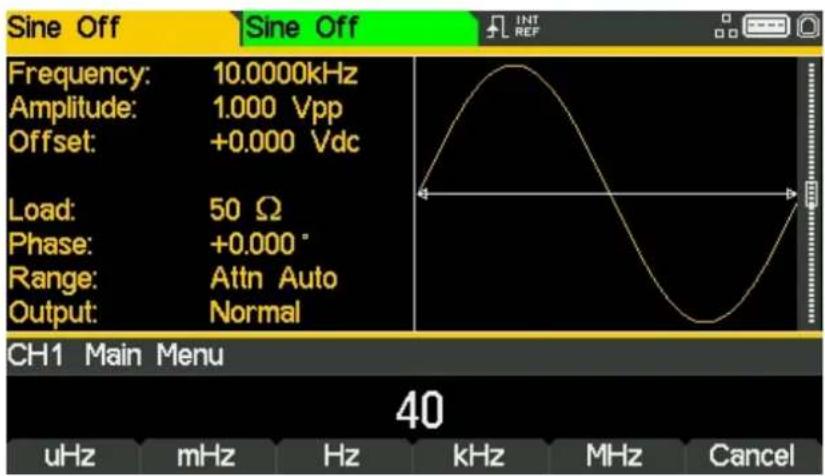 Aim TTi TGF4242 - Set the Frequency - 1