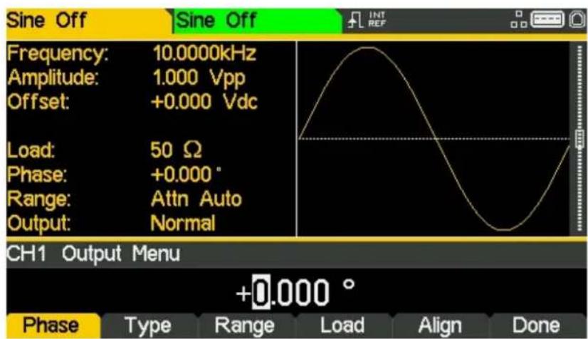 Aim TTi TGF4242 - Open the Output Menu - 1