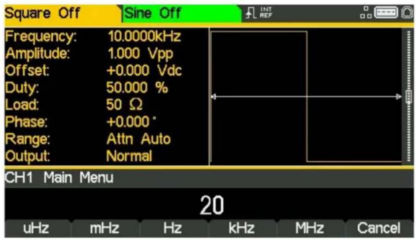 Aim TTi TGF4242 - Impostazione della frequenza - 1