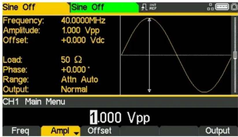 Aim TTi TGF4242 - Set the Amplitude - 1