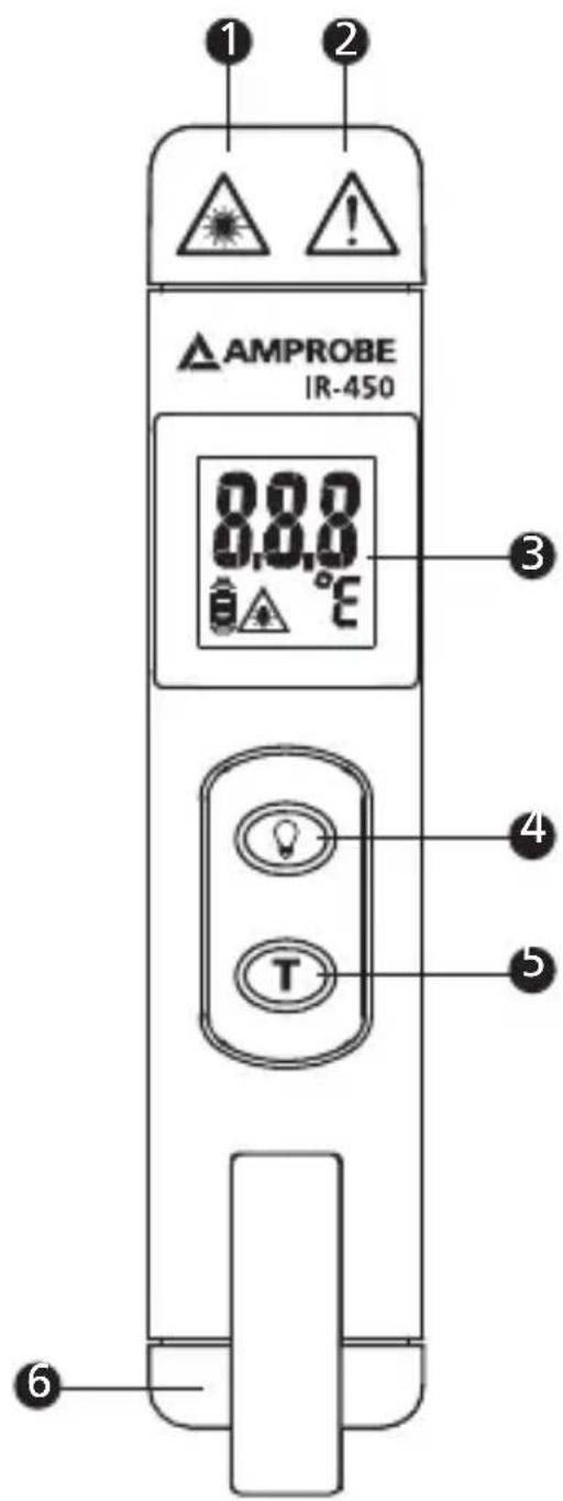 Beha-Amprobe IR450EUR - IR-450 Infrarotthermometer / Laserpointer / Stablampe - 1