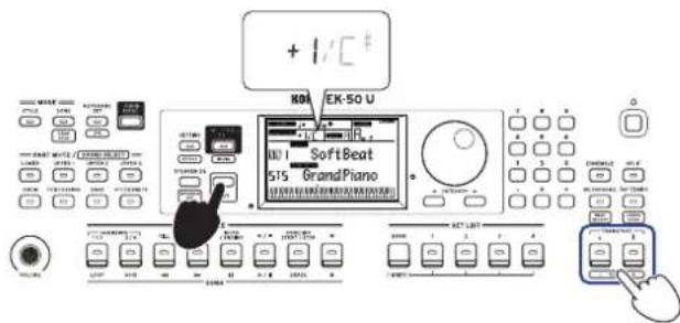 KORG EK50 U - Changement d'octave pour la partie de clavier entière - 1