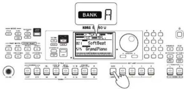 KORG EK50 U - Selection d'une set list - 1