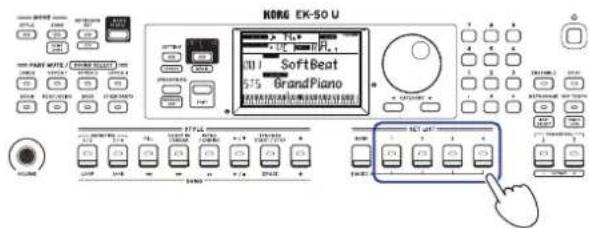 KORG EK50 U - Selection d'une set list - 2