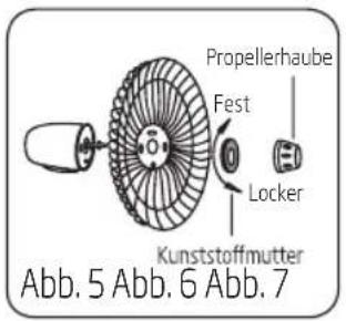 BEKO EFS5100W - Schutzgitter &amp; Ventilatorflügel installieren - 1