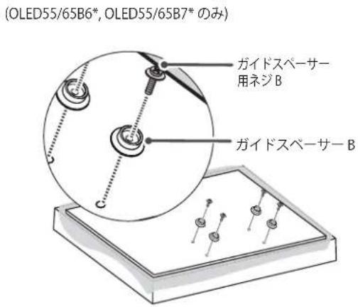 LG OTW420B - テレビ本体の背面にガイドスペーサーを取り付ける - 2