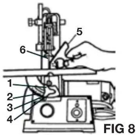 Genesis GSS160 - Alignement de l'indicateur de biseau (FIG 8) - 1