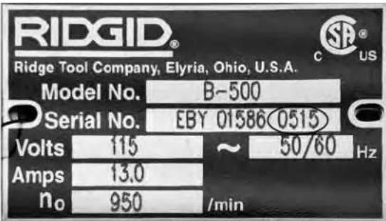 RIDGID B500 - Icônes - 2