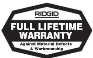 RIDGID B500 - No other express warranty applies - 1