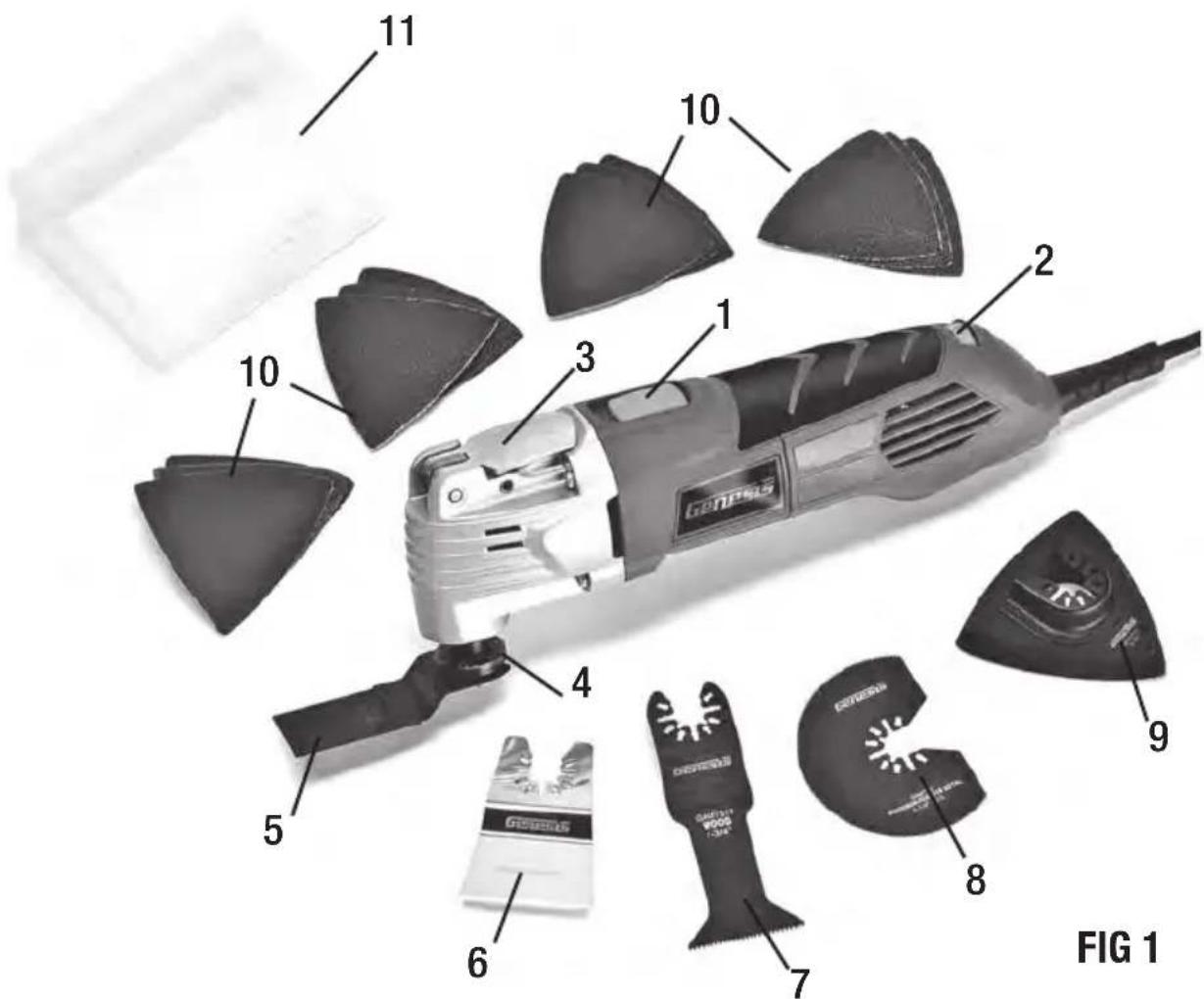 Genesis GMT25T - KNOWING YOUR OSCILLATING TOOL - 1