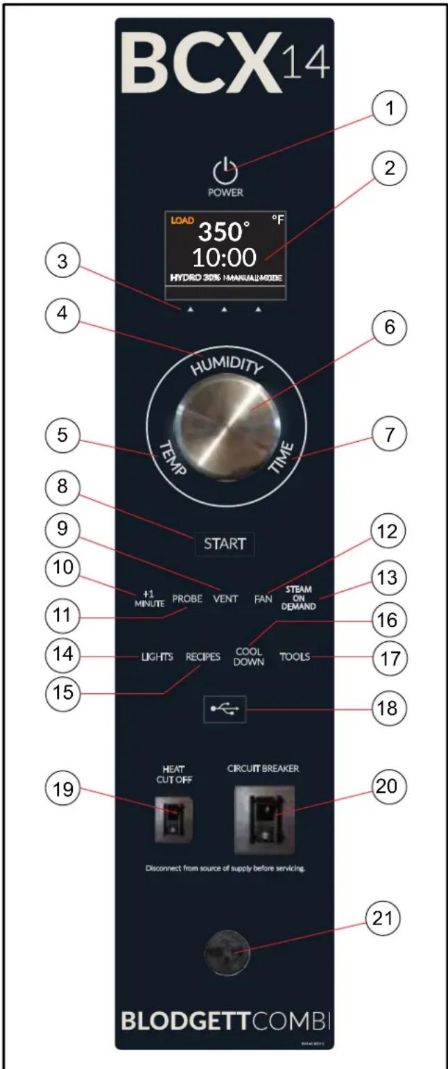 Blodgett BCX14G - Commandes standard - 1