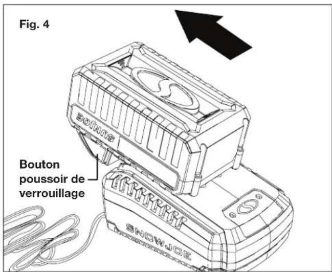 Snow Joe 24VSS12XRRED - Comment charger la batterie - 4