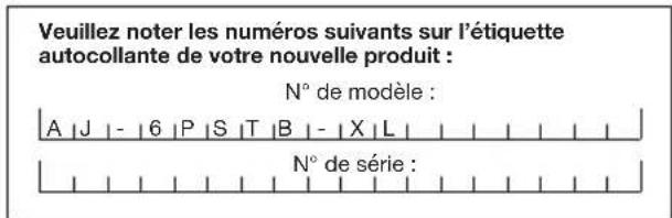 Aqua Joe AJ6PSTBXL - Numéros de modèle et de série - 1