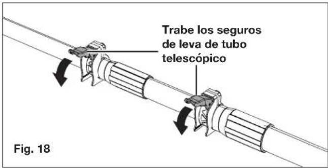Trabe los seguros de leva de tubo telescópico Fig. 18