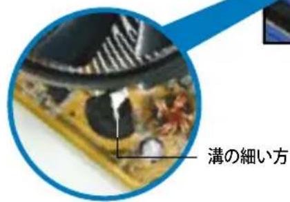 溝の細い方