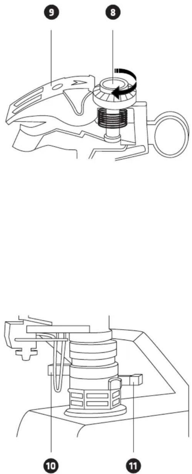 Technical diagram of a mechanical device with numbered parts and internal components, likely illustrating a valve or pump mechanism.