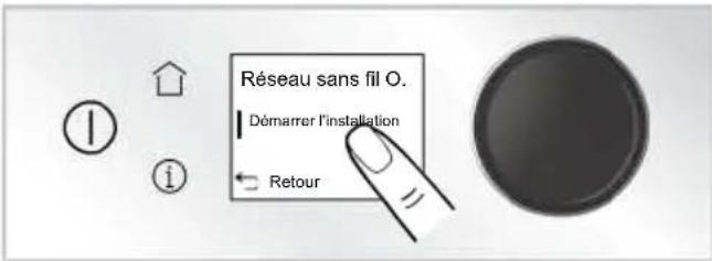 Réseau sans fil O. Démarrer l'installation Retour