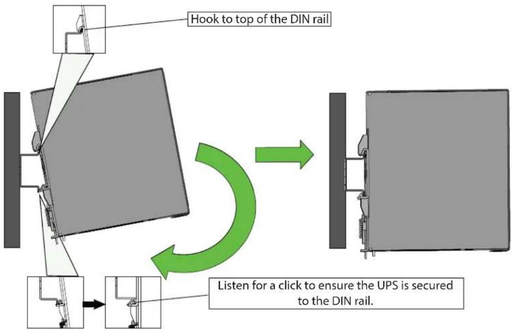 Tripp Lite DIN24480DC - Mounting the UPS to the DIN Rail - 1