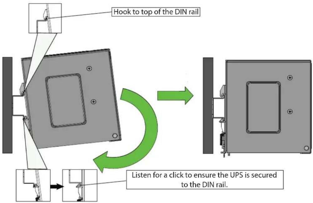 Tripp Lite DIN24480DC - Mounting the EBM to the DIN Rail - 1