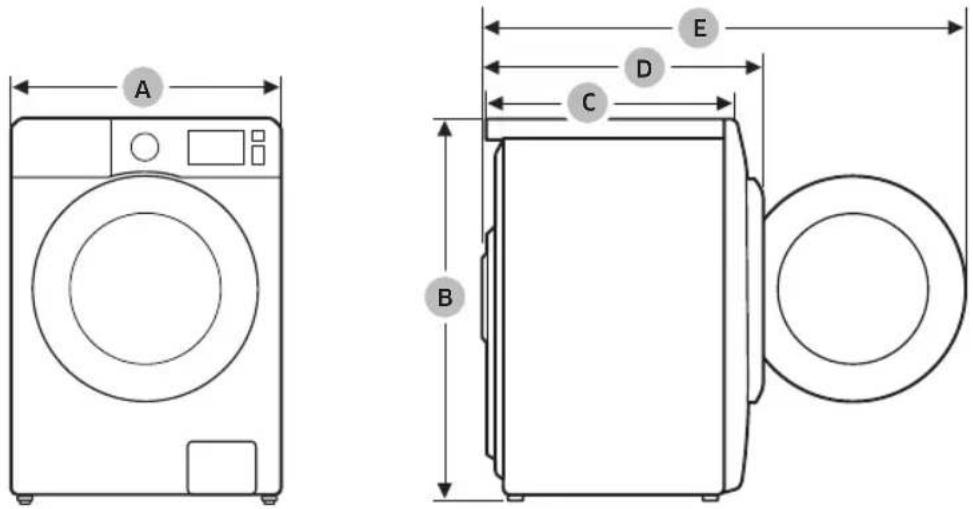 SAMSUNG WW80T654DLH - Fiche de caractéristiques techniques - 1