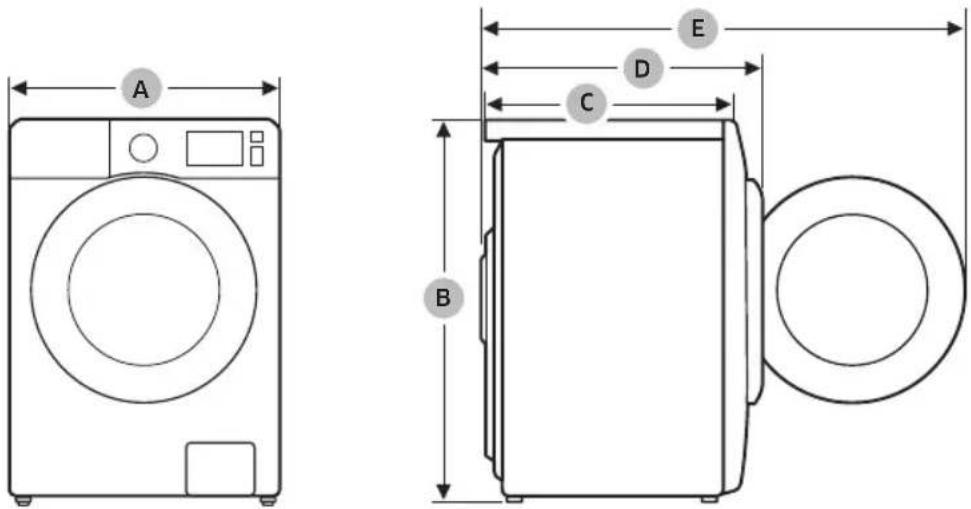 SAMSUNG WW8ET754ABH - Fiche de caractéristiques techniques - 1