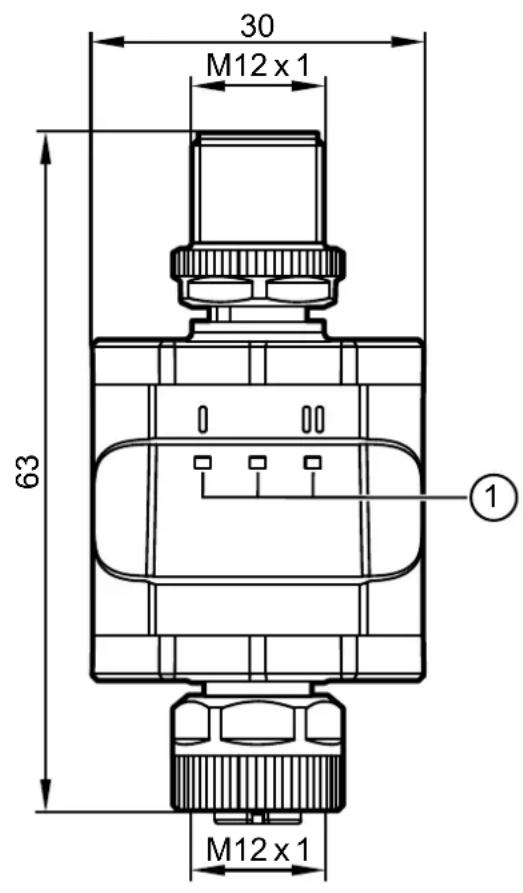 IFM DP1213 - Schéma d'encombrement - 1