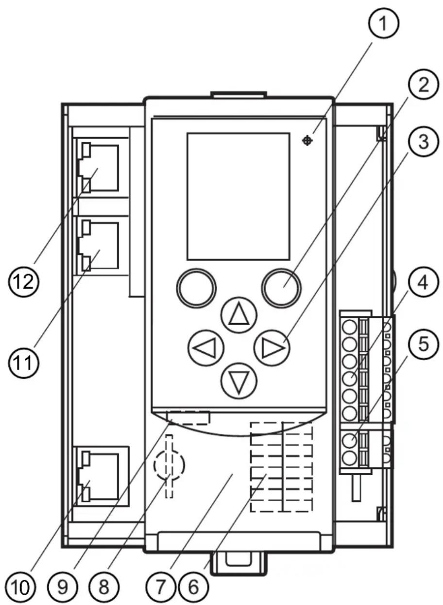 IFM AC402S - Eléments de service et de raccordement - 1