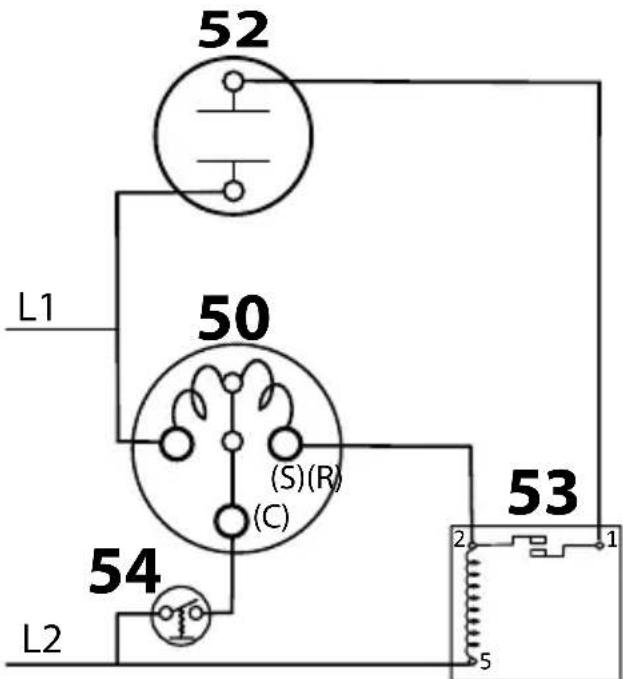 Manitowoc RFF1300 - Schéma de câblage du composant de démarrage du compresseur - 1