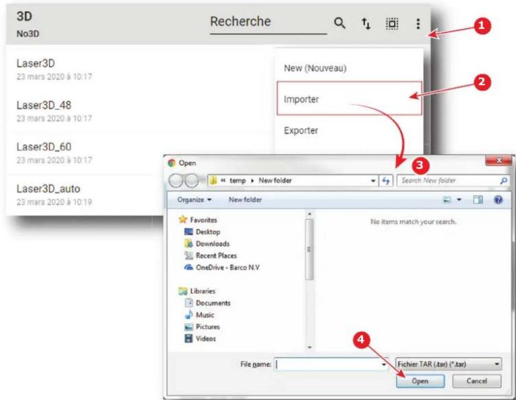 Barco XDX4K40 - Comment importer un fichier 3D - 1