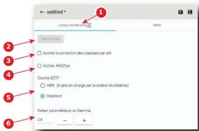 Barco XDX4K40 - Comment régler les paramètres du lecteur multimédia - 1