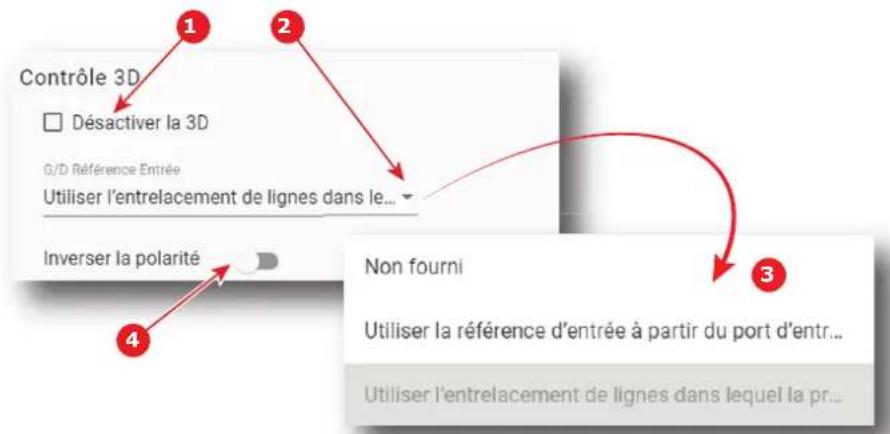 Barco XDX4K40 - Comment régler les paramètres de contrôle 3D - 1