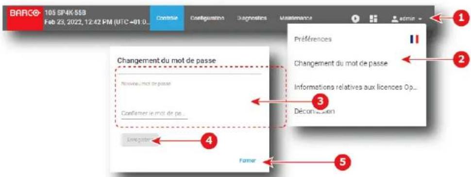 Barco XDX4K40 - Pour modifier le mot de passe - 1