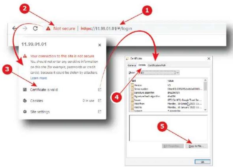 Barco XDX4K40 - Comment télécharger le certificat SSL sous Windows à l'aide du navigateur Chrome - 1