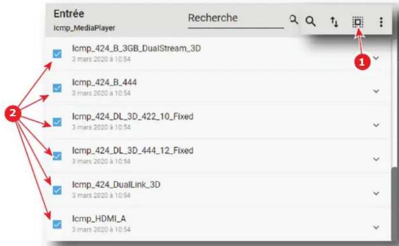 Barco XDX4K40 - Comment supprimer plusieurs fichiers d'entrée - 1