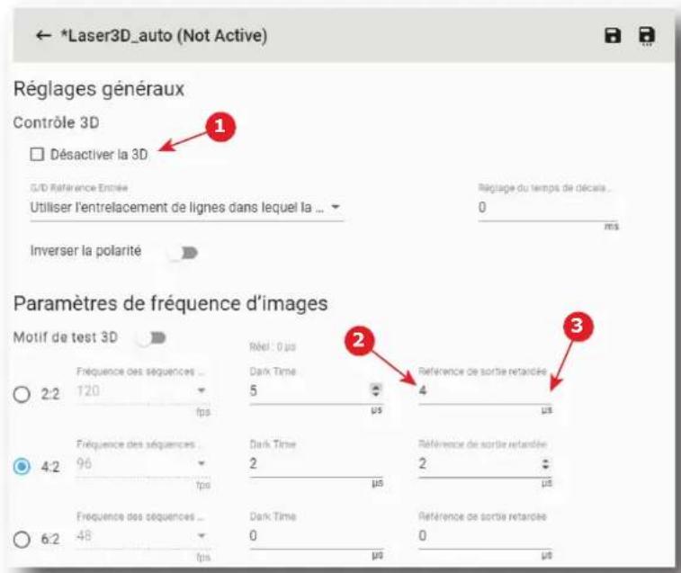 Barco XDX4K40 - Comment régler le décalage de référence - 1