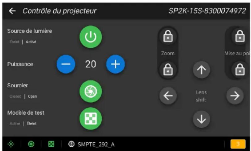 Barco XDX4K40 - Comment allumer le projecteur localement, à l'aide de l'écran tactile ? - 2