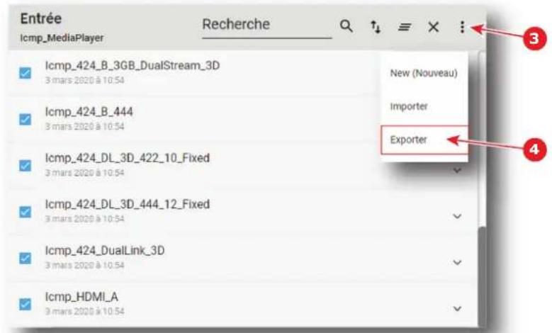 Barco XDX4K40 - Comment créer et exporter un package de sauvegarde de fichiers d'entrée - 2