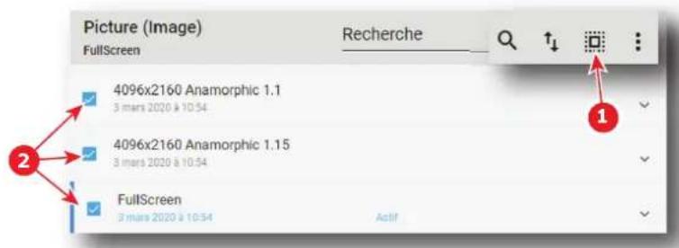 Barco XDM4K25 - Exporter plusieurs fichiers à l'écran dans un package de sauvegarde - 1