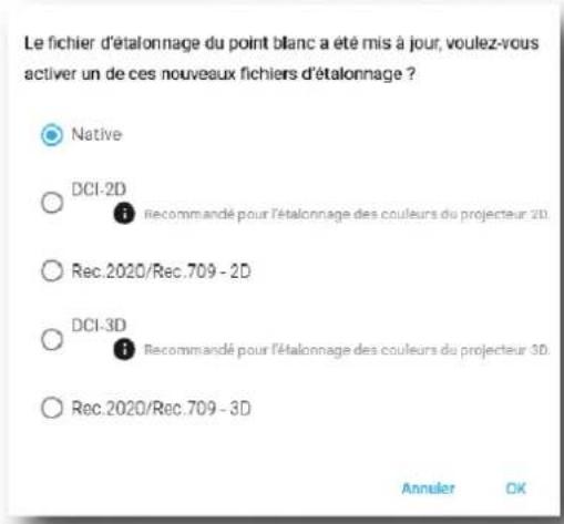 Barco XDM4K25 - Comment procéder à l'étaconnage - 5