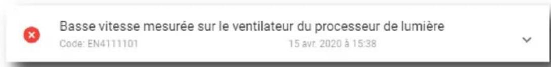 Barco XDM4K25 - Description des notifications - 1