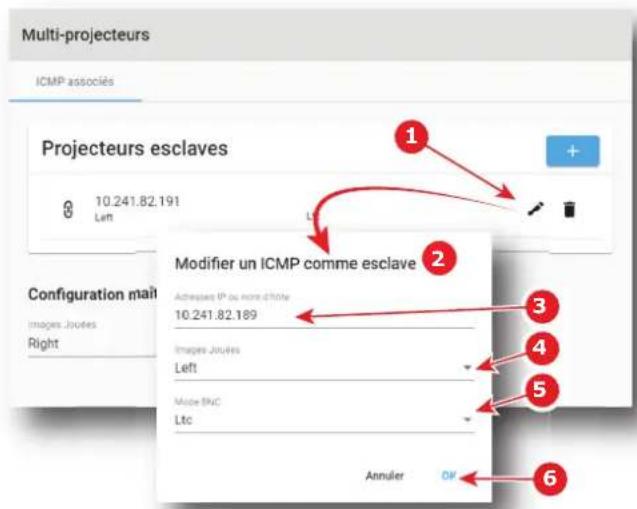 Barco XDM4K25 - Comment modifier les paramètres d'un projecteur esclave - 1