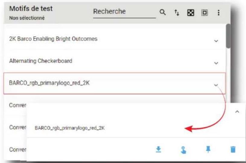 Barco XDM4K25 - Comment attribuer un motif de test à un numéro de raccourci - 1