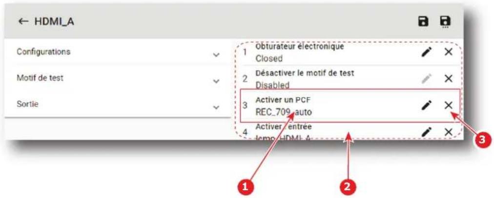 Barco XDM4K25 - Comment supprimer une commande - 1