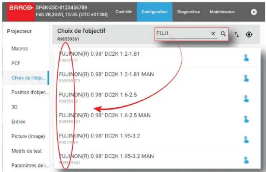 Barco XDM4K25 - Comment utiliser la recherche - 1