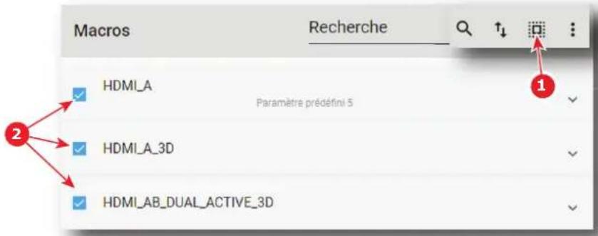 Barco XDM4K25 - Exporter plusieurs fichiers de macro dans un package de sauvegarde - 1