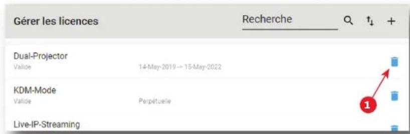 Barco XDM4K25 - Comment supprimer une licence ? - 1